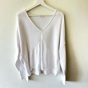 Helmut Lang V-Neck Sweater Cotton White Size Medium